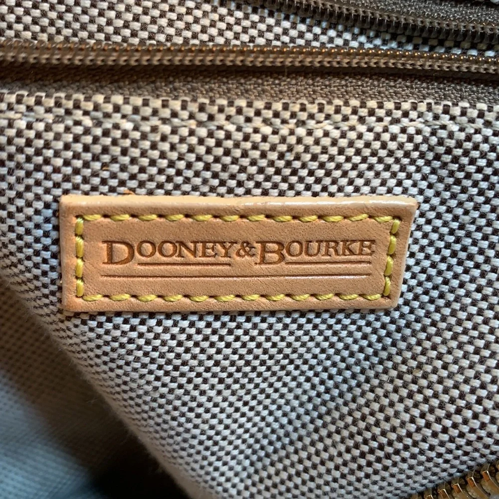 Dooney & Bourke leather satchel w/logo pattern